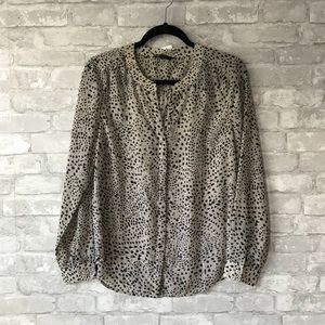 Sheer Banana Republic animal print blouse